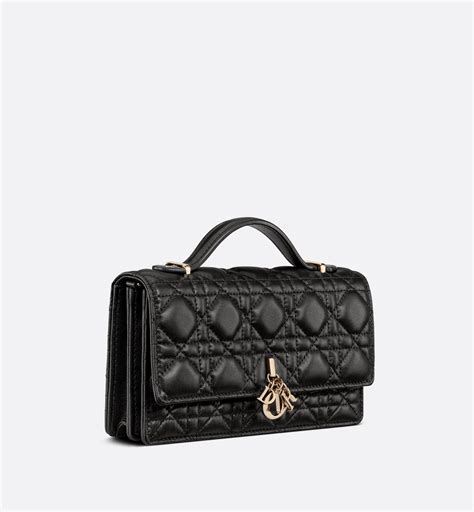 miss dior mini pouch black lambskin price|Dior Miss caro mini bag.